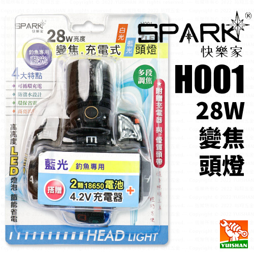 【SPARK】28W變焦頭燈H001