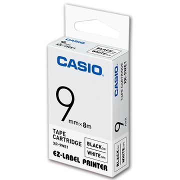 標籤帶(XR-9WE1)9mm白底黑字【CASIO】產品圖